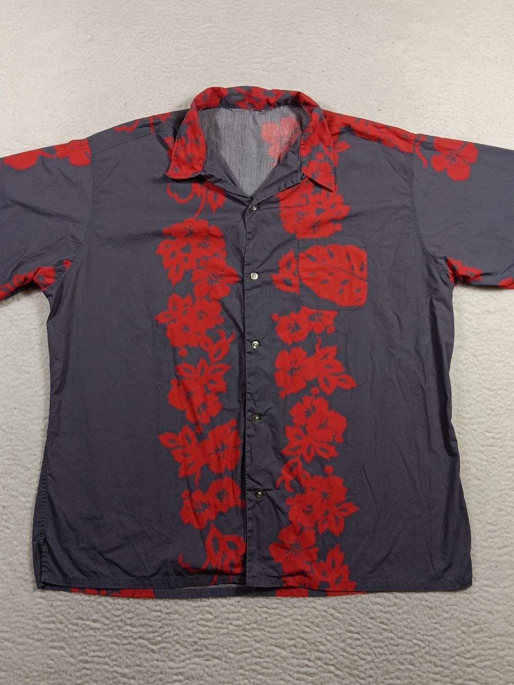 Vintage Polo Jeans Co Camp Shirt Mens XL Floral Loop Collar Aloha Hawaiian